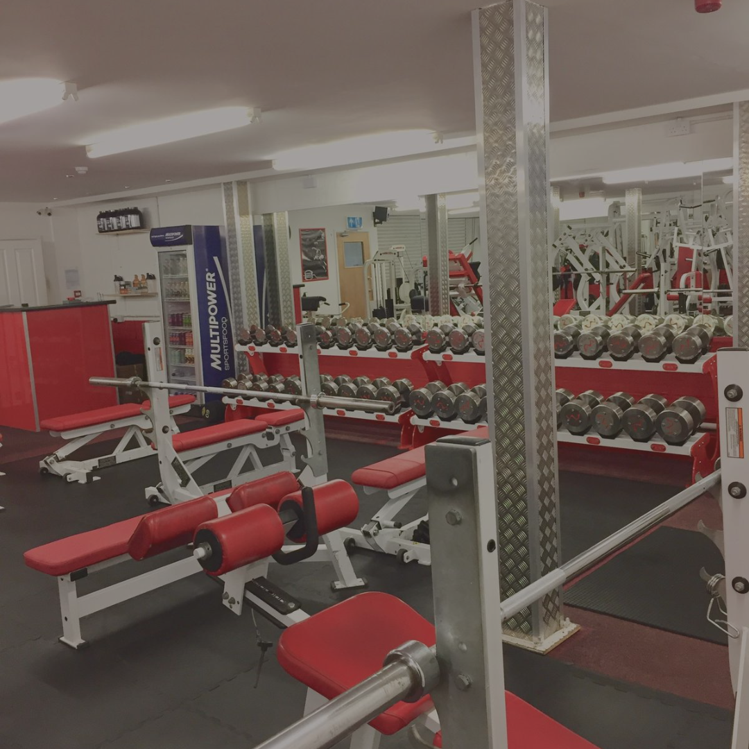 Benches And Dumbells In Weight Training Room
