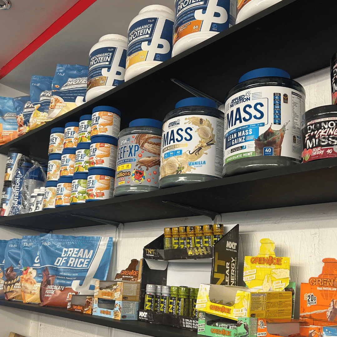 angle of mass gainer and protein bars